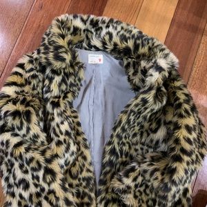 J crew crew cut girls leopard coat